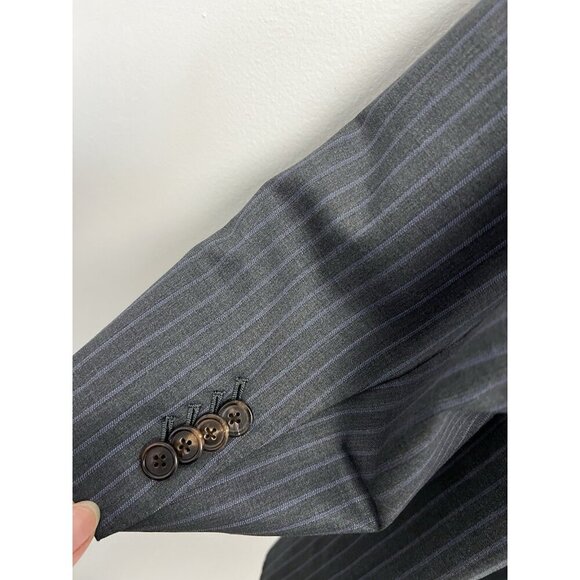 Ermenegildo Zegna Fabric Striped men's sports Jacket blazer grey Sz S/M - Picture 7 of 15